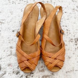 Timberland Earthkeepers Genuine Leather Slingback Heels Sz 8.5